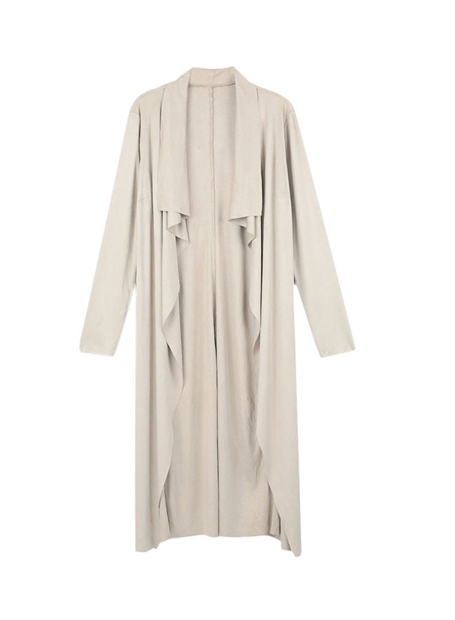 NIBEMINENT Long Sleeve Cardigan Coat Beige  - Image 1