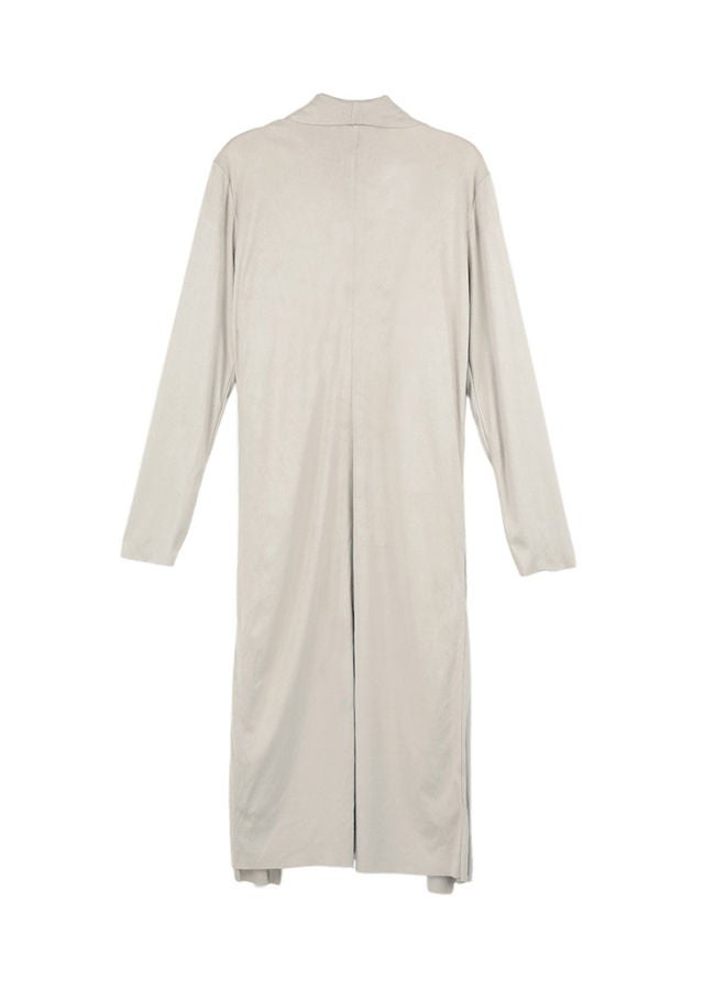 NIBEMINENT Long Sleeve Cardigan Coat Beige  - Image 2