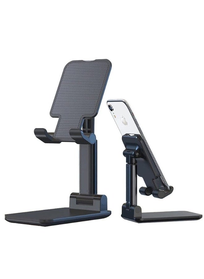 DUSALA Cell Phone Stand Adjustable Foldable Desktop Tablet Stand Holder | Universal Mobile Phone Stand for Desk | Double Adjustable Phone Holder Compatible with iPhone, Android, iPad, Tablet | Foldable Phone Dock with Anti-Slip Base - Image 1