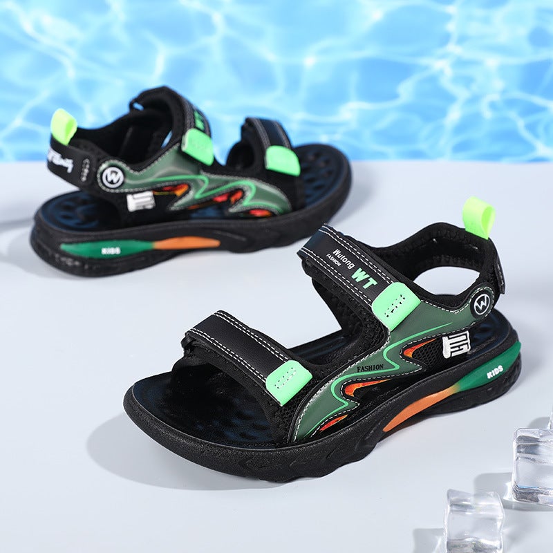 Boys Open-Toe Sandals Summer Trendy Baby Soft-Soled Children'S Beach Shoes For Older Boys - Image 4
