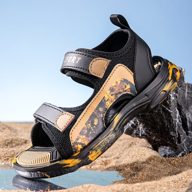 Boys Open-Toe Sandals Summer Trendy Baby Soft-Soled Children'S Beach Shoes For Older Boys - Image 1