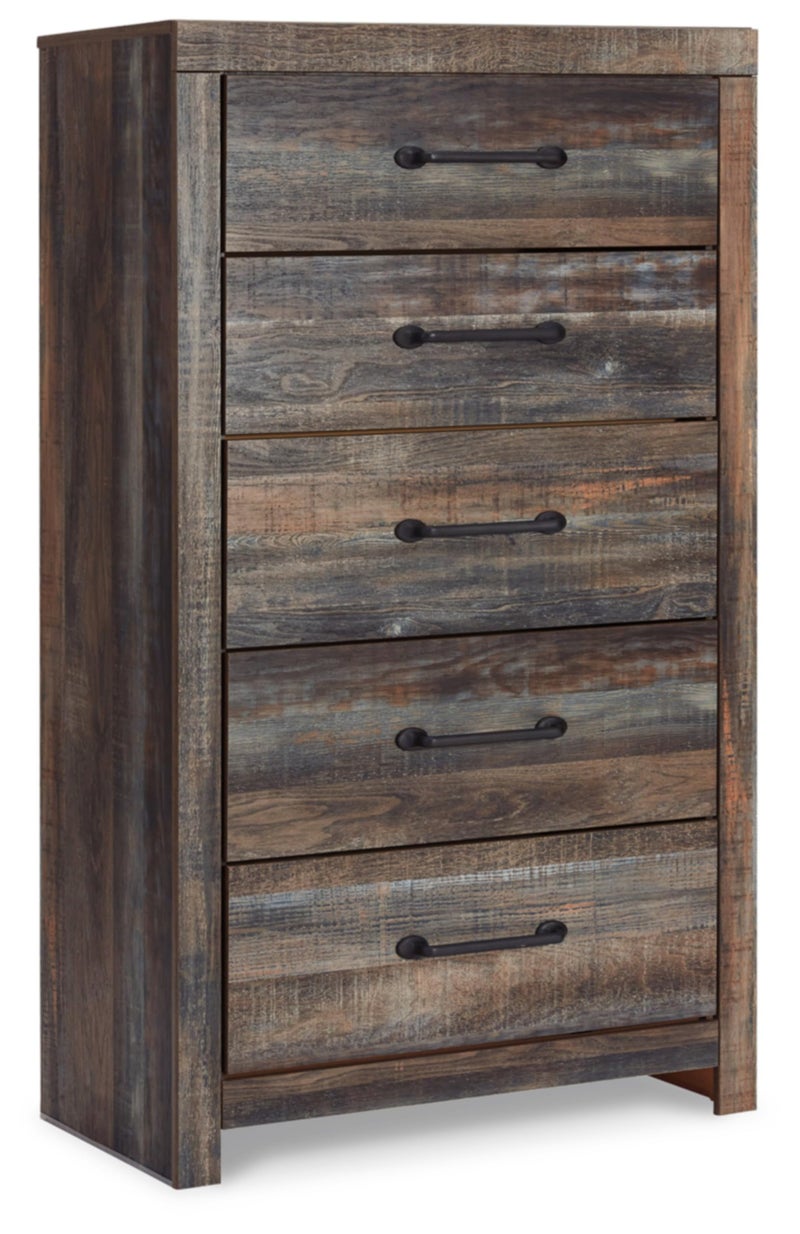 Signature Design by Ashley Signature Design by Ashley Drystan Casual 5 Drawer Chest Dark Brown  Gray 