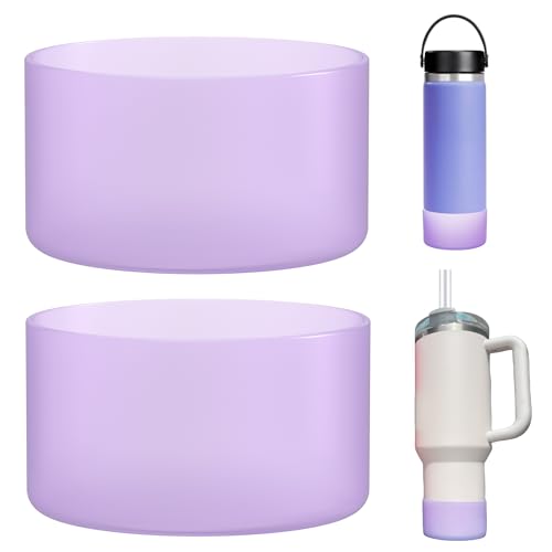 LONPARRY 2-Pack Silicone Boot for Stanley 40 30 oz Quencher Adventure Tumbler, Stanley IceFlow 30/20 oz, Stanley Cup Protector Accessories Anti-Slip Sleeve | Amthyest-Clear Purple - Image 1