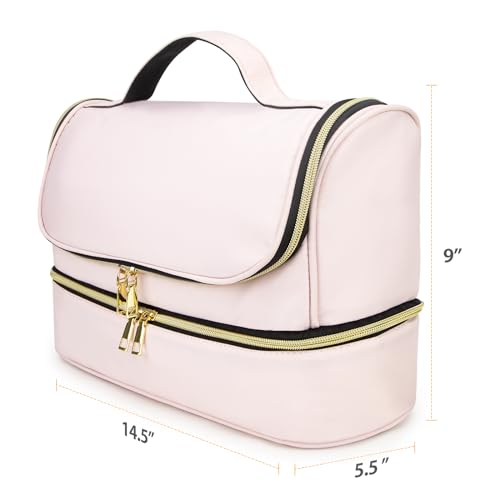 Pripher Double-Layer Travel Case for Dyson Airwrap, Shark Flexstyle Travel Carrying Case, Waterproof Portable Storage Bag for Dyson & Shark Hair Dryer/Styler/Airwrap/Attachments, Gift for Women (Pink) - Image 3