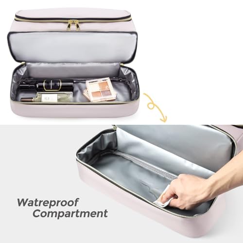 Pripher Double-Layer Travel Case for Dyson Airwrap, Shark Flexstyle Travel Carrying Case, Waterproof Portable Storage Bag for Dyson & Shark Hair Dryer/Styler/Airwrap/Attachments, Gift for Women (Pink) - Image 5