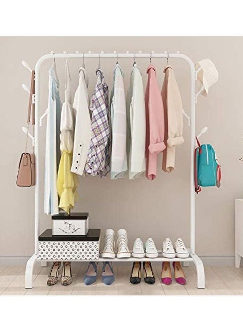 DubaiGallery Clothes Rail Heavy Duty Metal Garment Rack 1-Tier Clothing Hanger with Top Rod and Lower Storage Shelf Clothes Rack for Home Office Indoor  - Image 3