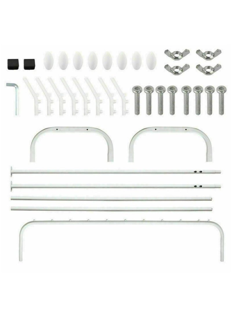 DubaiGallery Clothes Rail Heavy Duty Metal Garment Rack 1-Tier Clothing Hanger with Top Rod and Lower Storage Shelf Clothes Rack for Home Office Indoor  - Image 4