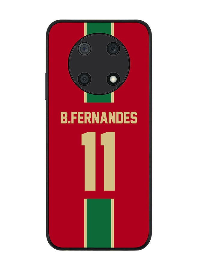 Stylizedd Rugged Black edge case for Huawei nova Y90 Slim fit Soft Case Flexible Rubber Edges Anti Drop TPU Gel Thin Cover - Football Team - Portugal Player Name - B.Fernandes - Image 1