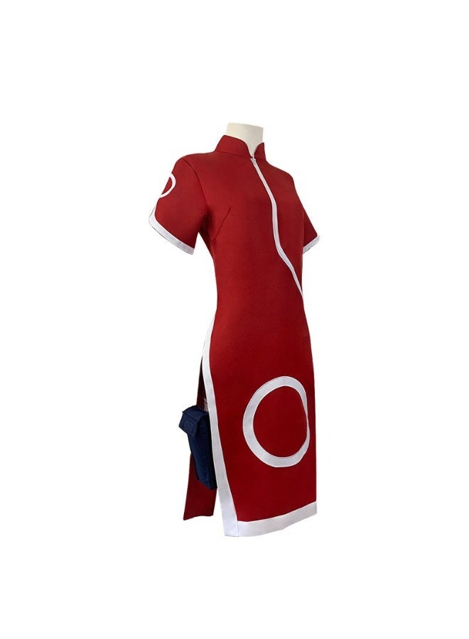 Hou Ying Ninja Sano Sakura Cosplay Kimono-style Red Dress For Battle Cosplay Anime Costume Performance Costume - Image 3