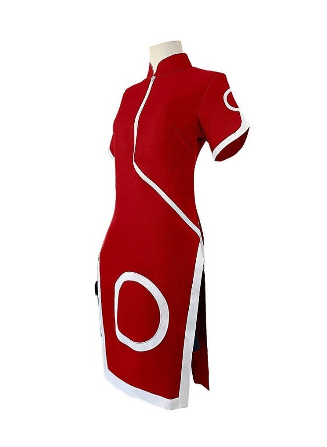 Hou Ying Ninja Sano Sakura Cosplay Kimono-style Red Dress For Battle Cosplay Anime Costume Performance Costume - Image 2
