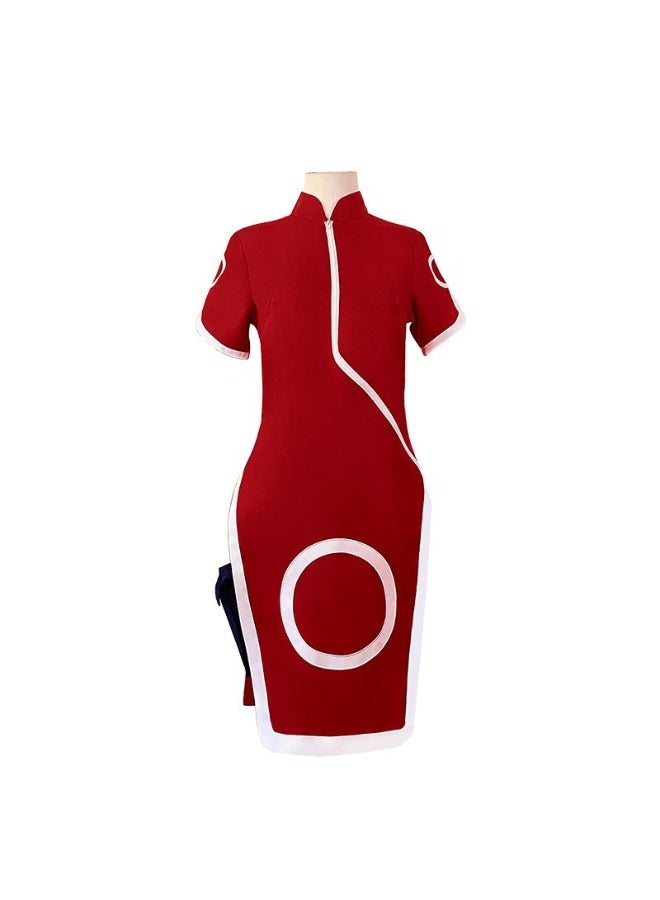 Hou Ying Ninja Sano Sakura Cosplay Kimono-style Red Dress For Battle Cosplay Anime Costume Performance Costume - Image 1