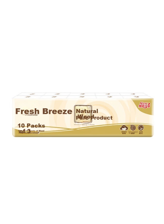 App Single-ply Natural Wood Pure Series 3-ply 8 Sheets*10 Packs Facial Tissue B66acm13 - Image 1