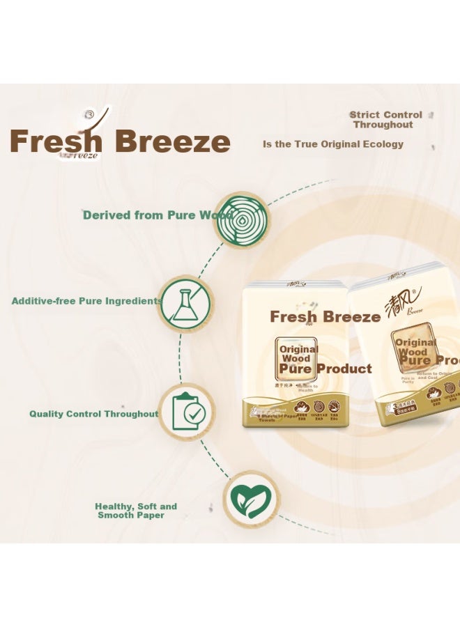 App Single-ply Natural Wood Pure Series 3-ply 8 Sheets*10 Packs Facial Tissue B66acm13 - Image 4