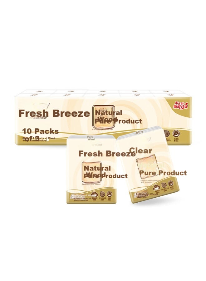 App Single-ply Natural Wood Pure Series 3-ply 8 Sheets*10 Packs Facial Tissue B66acm13 - Image 3