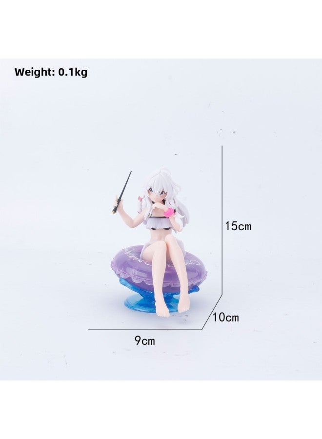 Two-dimensional Anime Nakano Beautiful Girl Dressing Figure Irena Cat Eating Fish Ania Hand-made Model Ornaments-Color:Swimming Ring Irena-bag  - Image 1