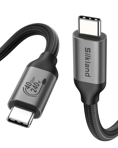 Silkland USB 4 for Thunderbolt 4 Cable 4FT 40Gbps Data Sync 8K6K60Hz 240W Charging USBIF CertifiedBraided USB C to USB C Data Cable Compatible for MacBook iPhone 17 Mac mini SSD Docking - Image 1