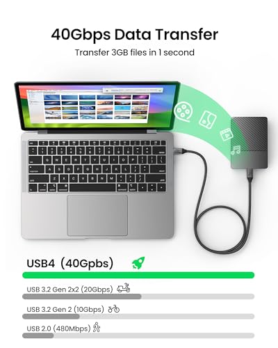 Silkland USB 4 for Thunderbolt 4 Cable 4FT 40Gbps Data Sync 8K6K60Hz 240W Charging USBIF CertifiedBraided USB C to USB C Data Cable Compatible for MacBook iPhone 17 Mac mini SSD Docking - Image 3