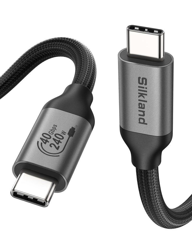 Silkland USB 4 for Thunderbolt 4 Cable 4FT 40Gbps Data Sync 8K6K60Hz 240W Charging USBIF CertifiedBraided USB C to USB C Data Cable Compatible for MacBook iPhone 17 Mac mini SSD Docking - Image 2