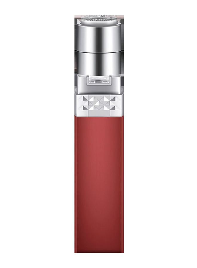 NIBEMINENT Lipstick Shape Design Mini Electric Body Facial Hair Remover Red/Silver