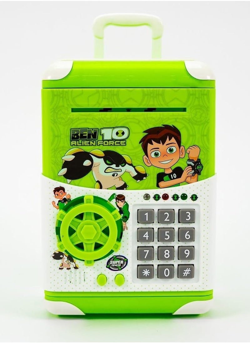TOY GARDEN Money Bank for Kids Boys Girls Electronic, Money Bank with Password Lock Cash Coin Auto Scroll Saving Box, Mini ATM Coin Bank for Children Best Birthday Gifts (BEN 1O)  - Image 1