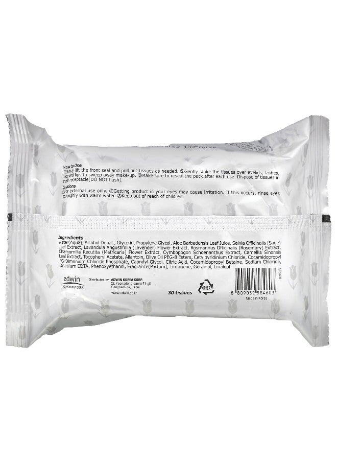 Pure Derm Purederm, Make-Up Cleansing Tissues, Green Tea, 30 Tissues  - Image 2