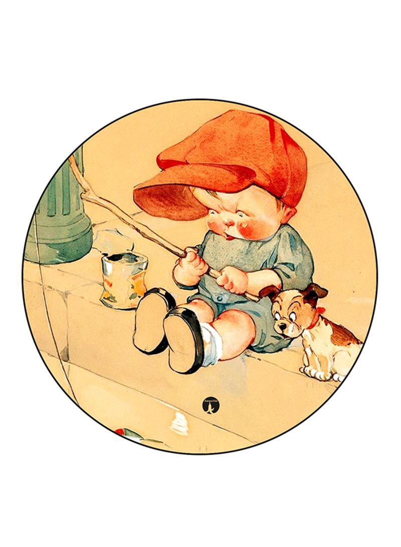 RKN Vintage Art Printed Mouse Pad Multicolour