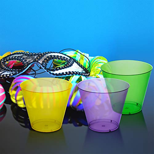 Party Essentials Hard Plastic 50 Count Party Cups/Tumblers, 9-Ounce, Mardi Gras Mix - Image 4
