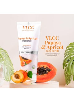 VLCC VLCC Papaya & Apricot Face Scrub for Sensitive Skin | Mild Exfoliating Cleanser for Daily Use | Removes Dead Skin | Enhances Skin Tone & Texture | 2.82 Oz/80 g  - Image 2