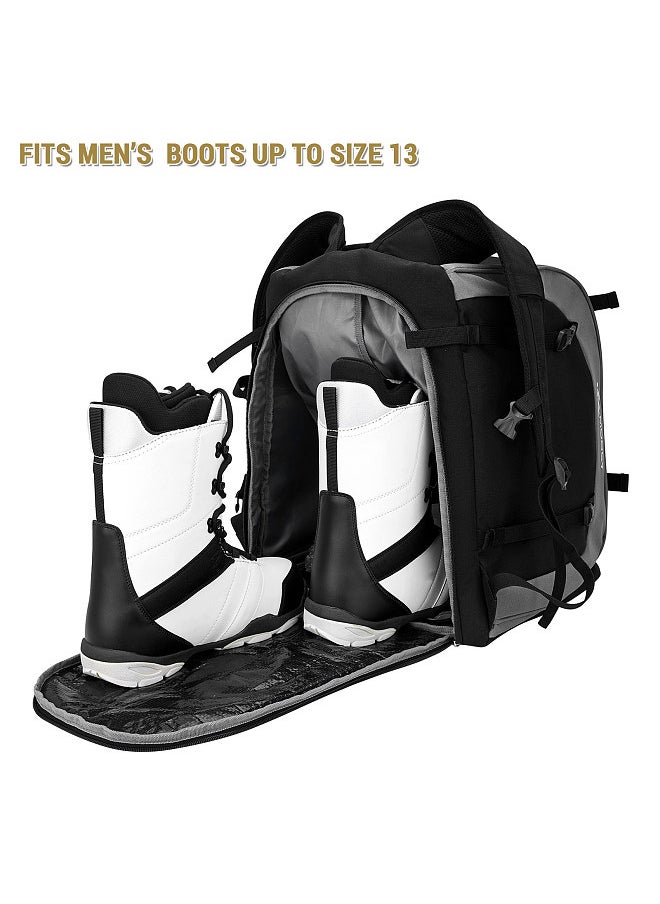 MOOCY - Large Capacity Ski Boot Bag 65L Ski Boot Travel Backpack for Ski Helmet Goggles Snowboard - Image 1