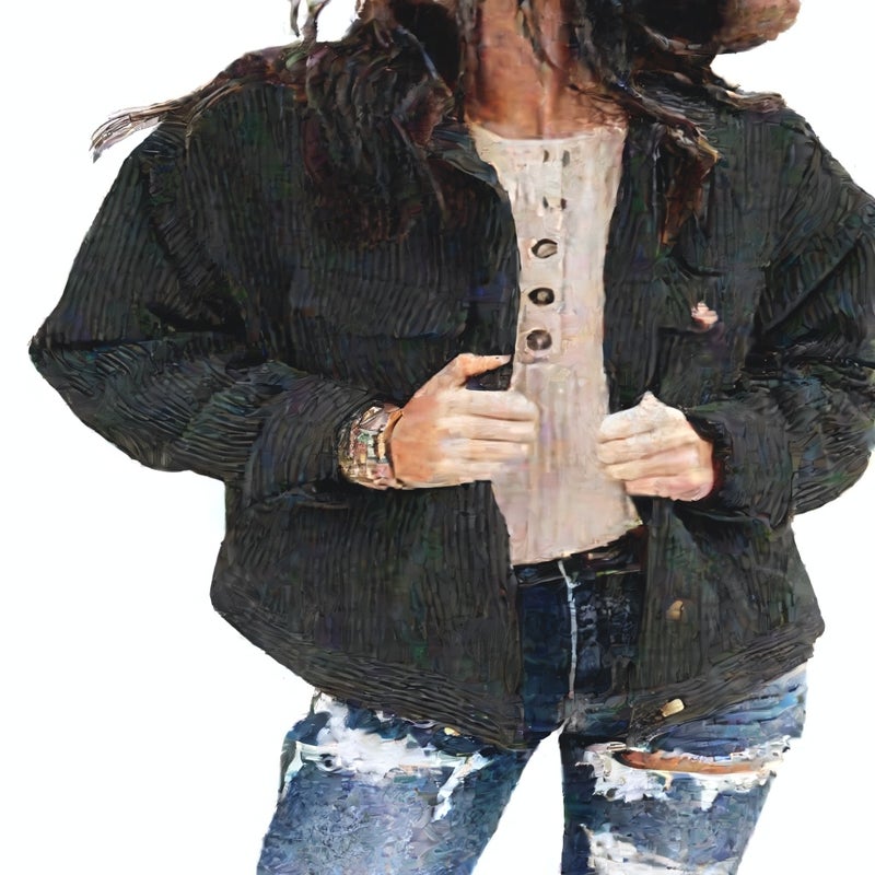Women's Corduroy Open Front Jacket Loose Fit Cardigan Coat - Image 4
