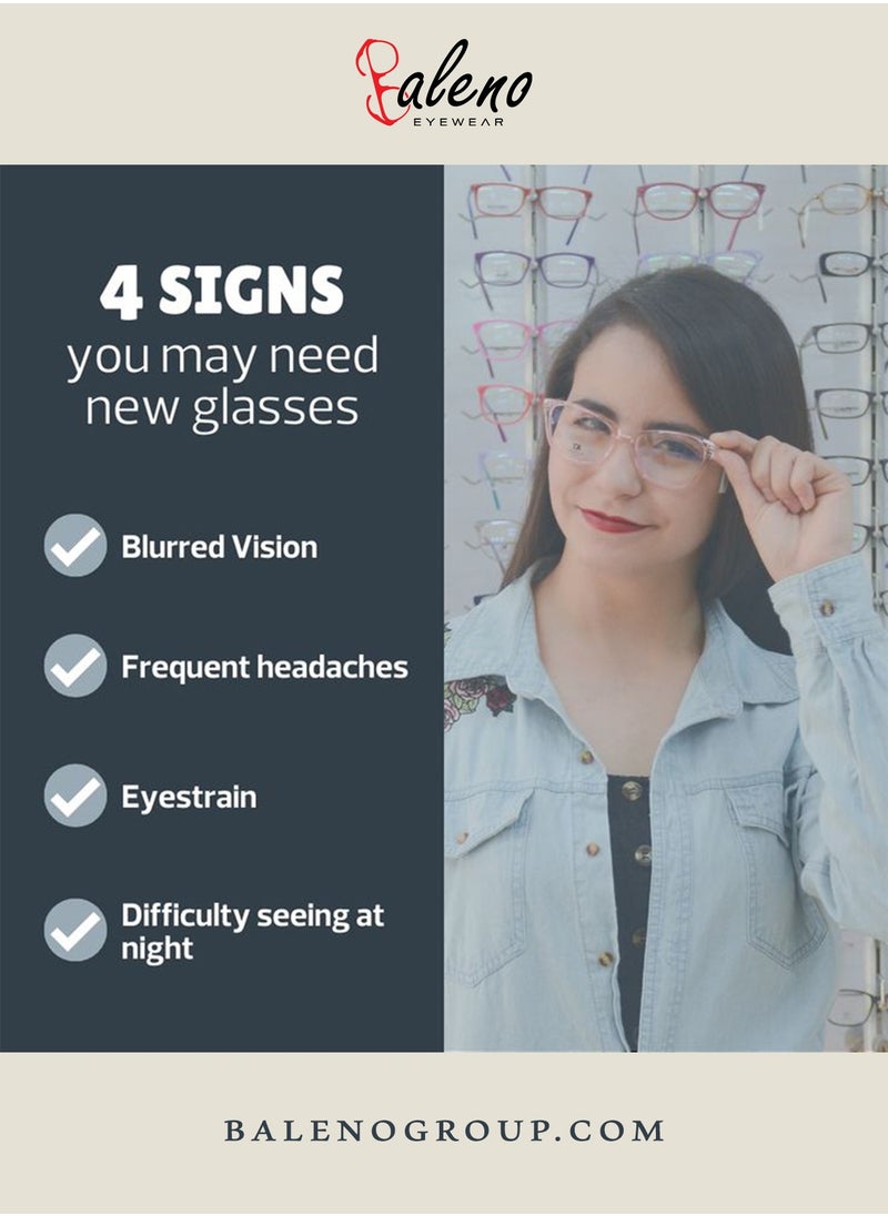 Baleno - WAYFARER Frame Eyeglasses with High-Quality Anti-Reflective Lenses - Stylish & Durable Prescription Glasses - Image 1