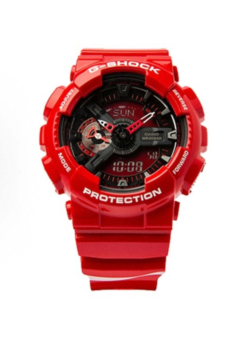 CASIO - CASIO Sports Waterproof and Shockproof Watch GA-110 Red - Image 1