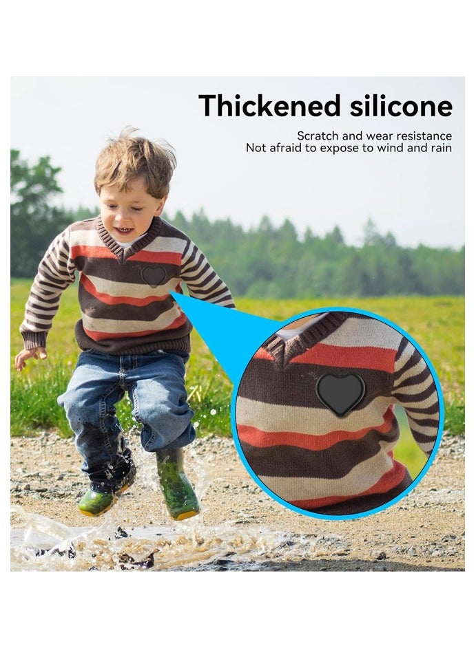 2 Pack Heart AirTag Holder for Kids, Hidden Silicone Case for AirTag Tracker for Kids with Invisible Pin, Anti Lost, Elderly, Luggage - Image 5