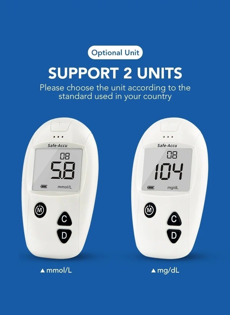 SINOCARE Blood Glucose Monitor, 50 Glucometer Strips, Fully Automatic Portable Blood Glucose Monitoring System - Image 3