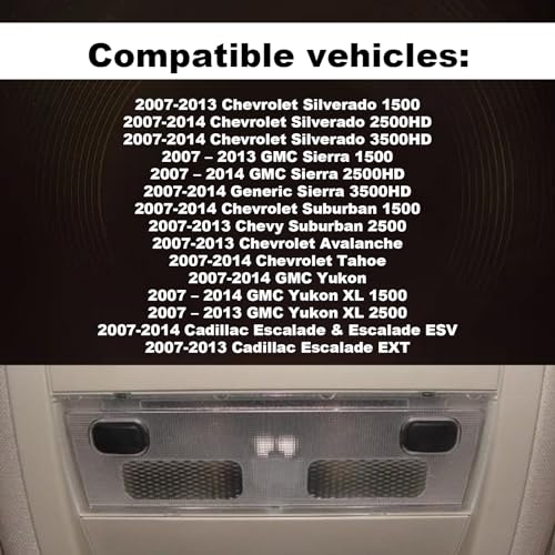 CmeRto Interior Overhead Console Dome Light Cover Clear Lens Overhead Console Reading lamp 15911049 Compatible with 2007-2013 Chevy Silverado GMC Sierra Yukon Tahoe Cadillac Escalade Suburban Avalanche - Image 3