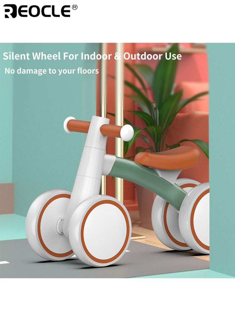 REOCLE Baby's Balance Bike with 4 Wheel Design and Wide Seat Shape Toddler First Bike with Stable Base for 0-36 Months Learning Ride - Image 3