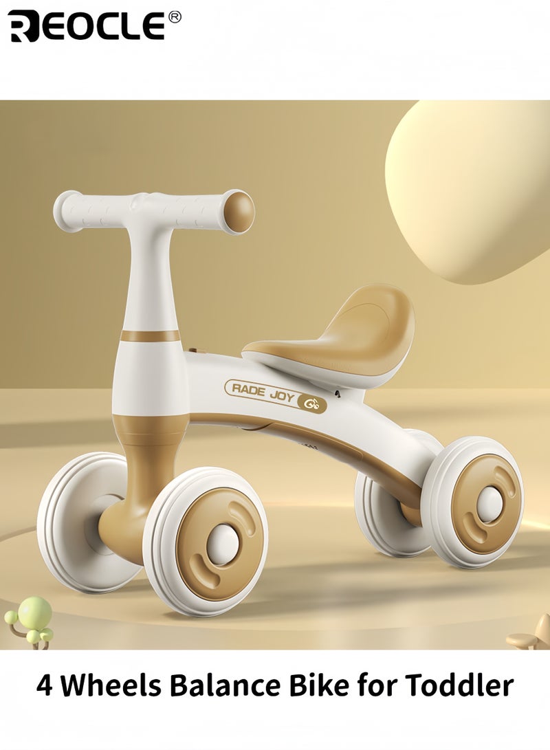 REOCLE Baby's Balance Bike with 4 Wheel Design and Wide Seat Shape Toddler First Bike with Stable Base for 0-36 Months Learning Ride - Image 1