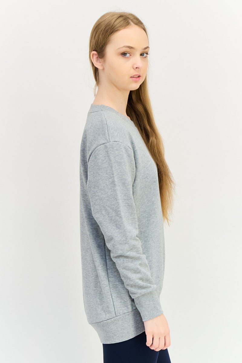 Nike Women Loose Fit Long Sleeve Training Sweatshirt, Grey - Image 2