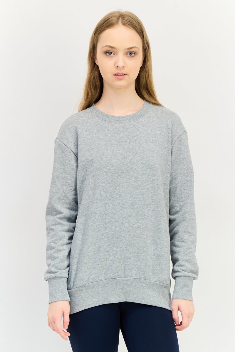 Nike Women Loose Fit Long Sleeve Training Sweatshirt, Grey - Image 1