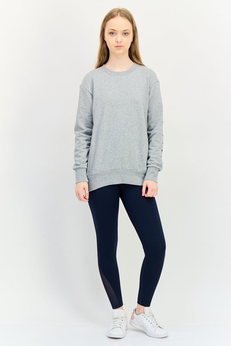 Nike Women Loose Fit Long Sleeve Training Sweatshirt, Grey - Image 4