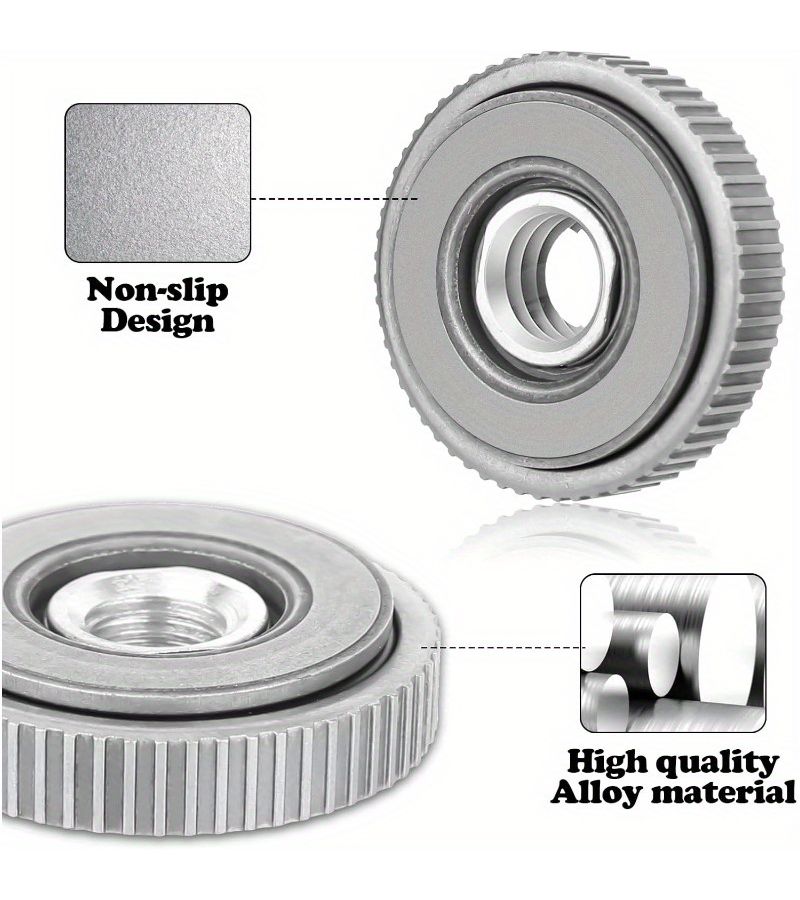 Angle Grinder Quick Clamping Nut M14 1pc Flexible Sand Grinding Disc Flange Replacement No Tool Required - Image 2