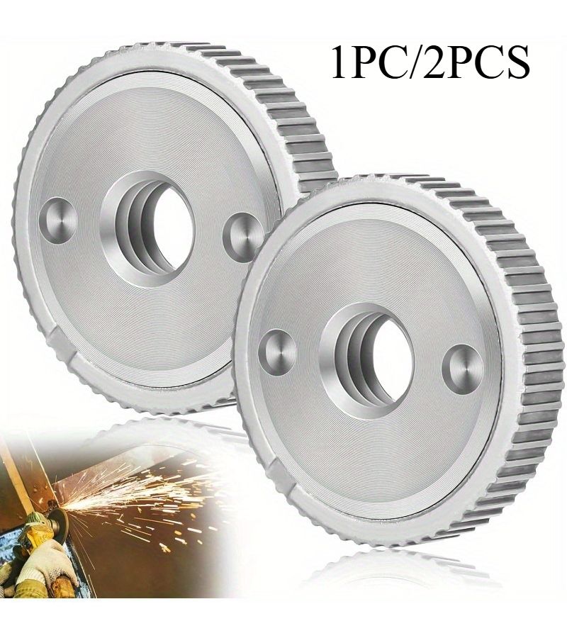 Angle Grinder Quick Clamping Nut M14 1pc Flexible Sand Grinding Disc Flange Replacement No Tool Required - Image 1