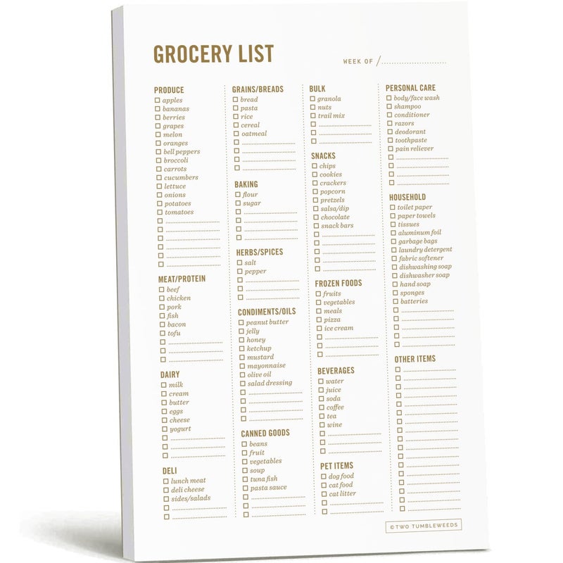 Two Tumbleweeds Grocery List Magnet Pad for Fridge - 6 x 9" - Grocery Shopping Checklist Notepad with Categories - 50 Sheets - Image 5