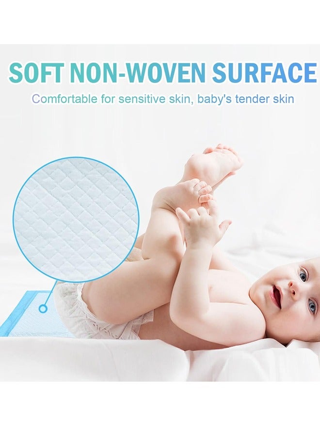 50/100/200pcs Disposable Underpads for Baby Disposable Bed Pads Ultra Absorbent Changing Leak-Proof Breathable Incontinence Diaper Changing Pad Heavy Absorbency and Soft Cover for Bed (Blue) - Image 3