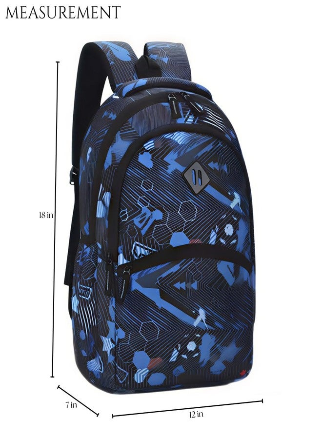 30L Waterproof Nylon Backpack with 16 Inch Laptop Sleeve, 4 Compartments, Ergonomic Straps, 2 Bottle Holders - School, College, Office & Travel Bag for Men and Women (Blue) - Image 5