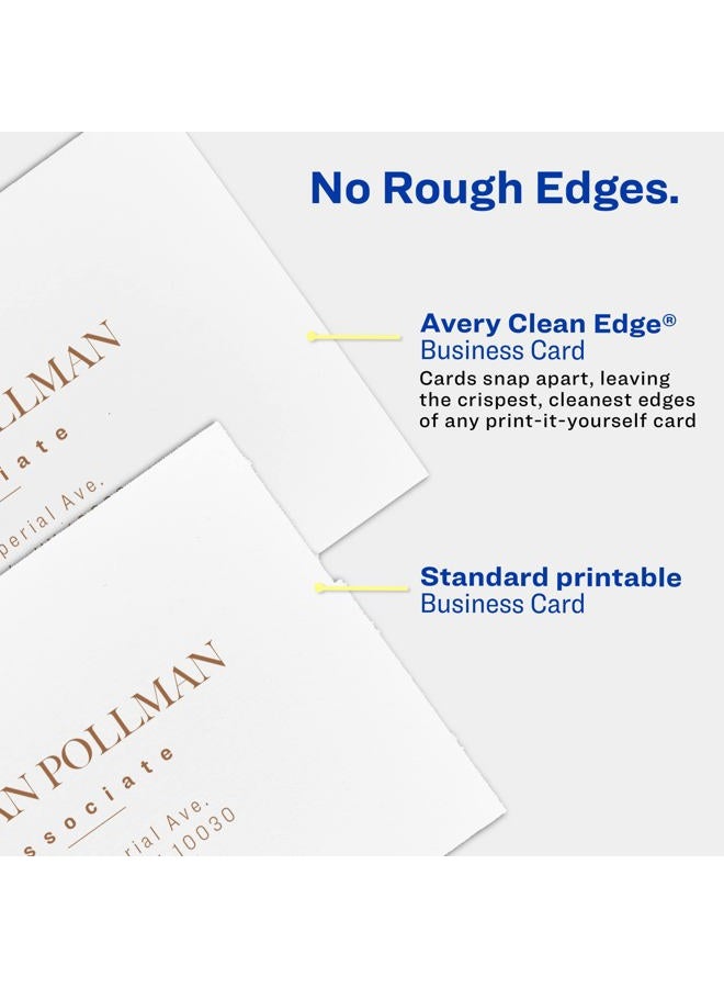 AVERY بطاقات عمل قابلة للطباعة، طابعات نفث الحبر، 200 بطاقة، 2 × 3.5، حافة نظيفة، وزن ثقيل، نسيج كتان (8873)، أبيض - Image 4