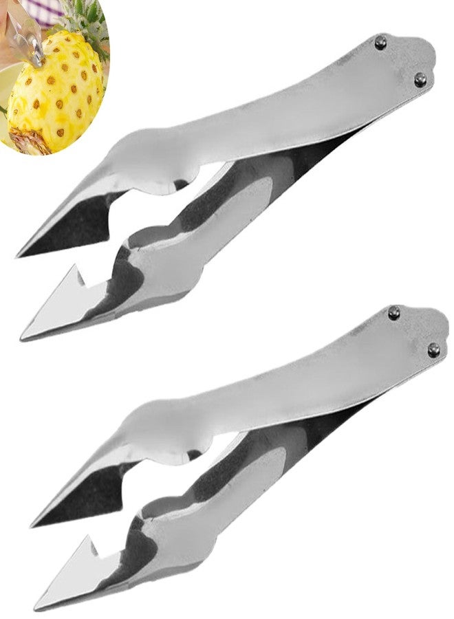 Nanchroadly Strawberry Stem Remover, 2 Pcs, Silver, Stainless Steel Handle, Effortless Strawberry Hulling, Versatile Fruit & Vegetable Stem Remover - Image 1