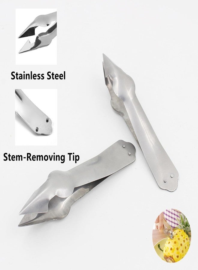 Nanchroadly Strawberry Stem Remover, 2 Pcs, Silver, Stainless Steel Handle, Effortless Strawberry Hulling, Versatile Fruit & Vegetable Stem Remover - Image 3