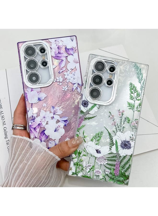 erorex Case For Samsung Galaxy A35 5G Electroplating Flowers Plants Texture TPU Phone Case - Image 3