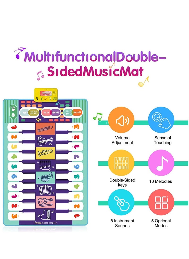 Coolplay - Floor Piano Mat for Kids Toddlers Baby 20 Keys Music Dance Mat Volume Control 8 Instrument Sounds Built-in Demos Record Playback Gift for Boys Girls - Image 1